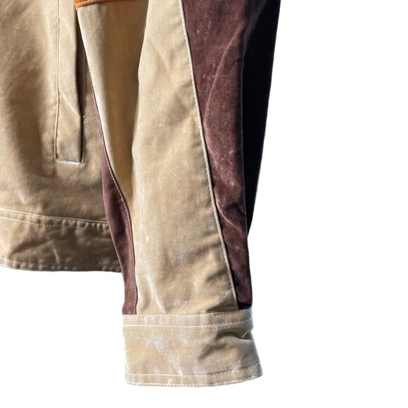 Mens Koman Suede Jacket Button Down Coat Color Blocked Size L New u - Picture 8 of 16